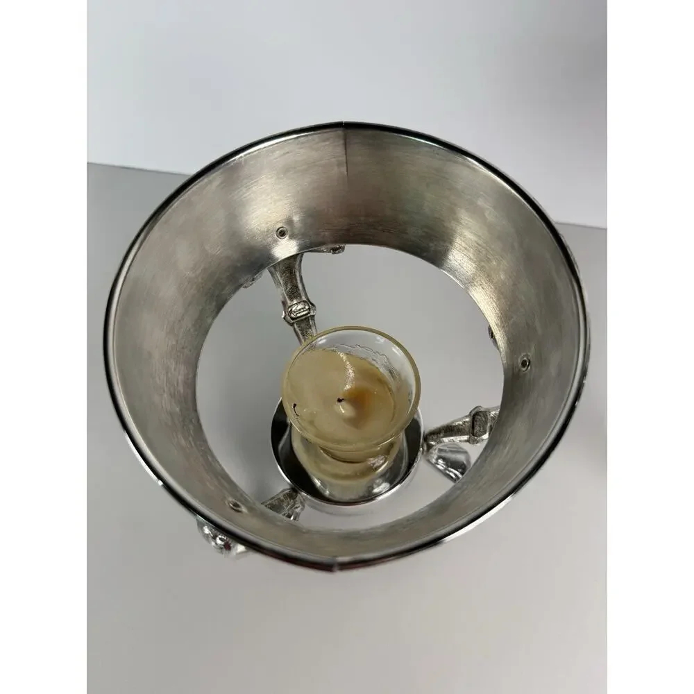 VTG Raimond Silver Plated Coffee/tea Glass Carafe On Footed Stand w/ Orig Candle